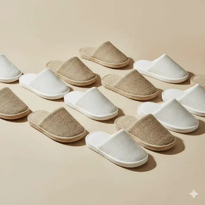 Terry Slippers Made from Jute for hotels and resorts